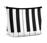 Qjjinxior Borsa per cosmetici, borsa per trucco Venezia Italia, borsa da toilette portatile con cerniera per uso quotidiano, viaggio, Chiavi per pianoforte musicale, Taglia unica