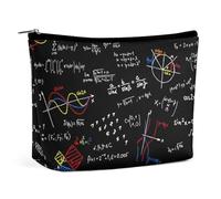 Qjjinxior Borsa per cosmetici, scimmia carina con occhiali, borsa da toilette portatile con cerniera per uso quotidiano, viaggio, Matematica Matematica Lineare Educazione, Taglia unica