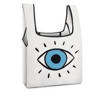 Qjjinxior Borsa per la spesa pieghevole, con bandiera venezuelana, riutilizzabile, lavabile, per uso quotidiano, Evil Eye, Taglia unica