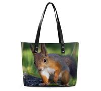 Qjjinxior Borsa tote da donna, borsa a mano colorata con cane levriero, borsa a tracolla da donna per lavoro quotidiano viaggi, Grazioso scoiattolo., 29*34*14cm