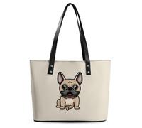 Qjjinxior Borsa tote da donna, borsa a mano con pappagallo calopsitta, borsa a tracolla da donna per lavoro quotidiano viaggi, Bulldog francese., 29*34*14cm