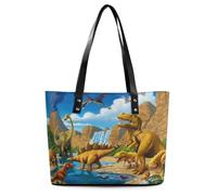 Qjjinxior Borsa tote da donna, con ippopotamo, borsa a tracolla da donna, borsa a tracolla per lavoro, viaggi quotidiani, Carnivori Dinosauri, 29*34*14cm