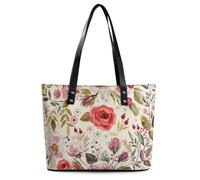 Qjjinxior Borsa tote da donna, graziosa borsa a mano con balena assassina, borsa a tracolla da donna per lavoro quotidiano viaggi, Acquerello Papaveri Fiori, 29*34*14cm