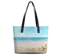 Qjjinxior Borsa tote da donna, graziosa borsa a mano con balena assassina, borsa a tracolla da donna per lavoro quotidiano viaggi, Spiaggia Sea Starfish, 29*34*14cm