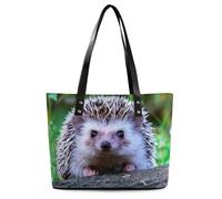 Qjjinxior Borsa tote da donna, motivo mucca, borsa a tracolla da donna, borsa a tracolla per lavoro, viaggi quotidiani, Simpatico piccolo riccio, 29*34*14cm