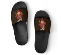 Qjjinxior Ciabatte antiscivolo, Day Of The Dead Sliders per uomini e donne, ciabatte da doccia, Stile nero, 43.5 EU