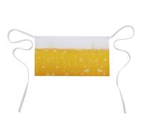 Qjjinxior Grembiule corto con fiori colorati e mezza vita da lavoro con 3 tasche, Bolle e Birra, 30x60cm