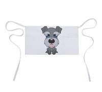 Qjjinxior Grembiule corto con gufo e animali, mezza vita da lavoro, con 3 tasche, Simpatico cane Schnauzer., 30x60cm