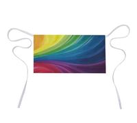Qjjinxior Grembiule corto, motivo coccinelle infinito maculato mezzo grembiule da lavoro con 3 tasche, Arcobaleno colorato, 30x60cm