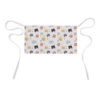 Qjjinxior Grembiule corto, motivo coccinelle infinito maculato mezzo grembiule da lavoro con 3 tasche, Bel gatto del fumetto, 30x60cm