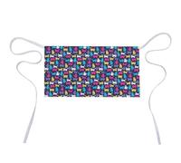 Qjjinxior Grembiule corto, motivo coccinelle infinito maculato mezzo grembiule da lavoro con 3 tasche, Gatti Funky, 30x60cm