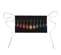 Qjjinxior Grembiule corto, motivo coccinelle infinito maculato mezzo grembiule da lavoro con 3 tasche, Chitarra Musica Colorata, 30x60cm
