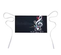 Qjjinxior Grembiule corto, motivo coccinelle infinito maculato mezzo grembiule da lavoro con 3 tasche, Nota Musica, 30x60cm