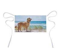 Qjjinxior Grembiule corto, motivo coccinelle infinito maculato mezzo grembiule da lavoro con 3 tasche, Golden Retriever, 30x60cm