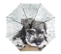 Qjjinxior Manta Ray e l'ombrello automatico del pesce, ombrello automatico aperto 3 pieghe, Simpatico cane Schnauzer., Taglia unica