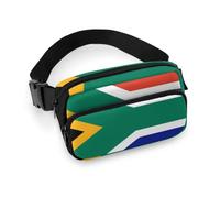 Qjjinxior Marsupio con teschio con rose, marsupio regolabile per corsa, camminata, escursionismo, Bandiera del Sud Africa, 20x13cm