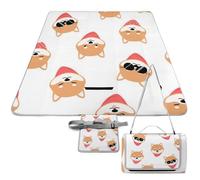 Qjjinxior Tappetino da picnic, bel cane Shiba Lnu quadrato, coperta da picnic, tappeti esterni, 148 cm x 148 cm