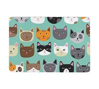 Qjjinxior Tappeto carino gatto facce tappeto, morbido tappetino per soggiorno, camera da letto (100 x 150 cm)