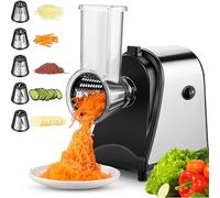 QJJML Taglia Verdure,Tagliaverdure Elettriche,Tritatutto Multifunzionale Grattugia 250w 5 in 1 Dicer/Slicer/Shredder,Pulizia della Griglia per Carota,Patate,Cipolla