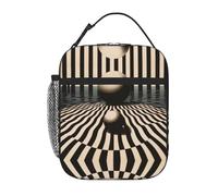 QJKFDHG A Calm Color Palette Borsa termica per il pranzo per uomini e donne - Stampa all-over personalizzabile Lunch Box con tracolla rimovibile, grande capacità multi-scomparto Tote