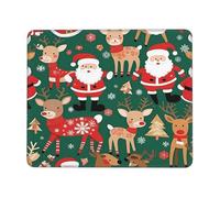 QJKFDHG SantaReindeerJoy - Tappetino per mouse stampato, con base antiscivolo, per ufficio e giochi, base in gomma da 3 mm, lavabile in lavatrice, perfetto per computer, laptop, PC e console