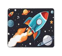 QJKFDHG Tappetino per mouse con stampa Rocket Space Launch, con base antiscivolo, esteso per ufficio e giochi, base in gomma da 3 mm, lavabile in lavatrice, perfetto per computer, laptop, PC e console