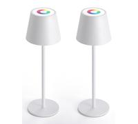 QJRGUY 2 Pack Rechargeable Lamp, Dimmable Touch Control, Metal Portable for Dining Room, Bedroom (Gold)
