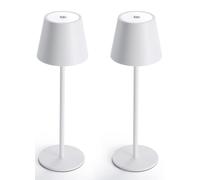 QJRGUY 2 Pack Rechargeable Lamp, Dimmable Touch Control, Metal Portable for Dining Room, Bedroom (Gold)
