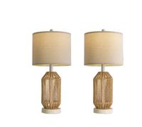 QJRGUY 21,5 inch Lampasato in Legno Hemp Trefa con Schedina Linnea, Adatto per Camerino, Ambiente da Letto, Rientro, Ufficio (Marrone)