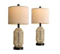 QJRGUY 21,5 inch Lampasato in Legno Hemp Trefa con Schedina Linnea, Adatto per Camerino, Ambiente da Letto, Rientro, Ufficio (Marrone)