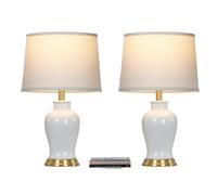 QJRGUY 23" Ceramic Set da Due con Capo di Setta a Gioiello, Jar per Stendita sul Lettino o Sillabo da Armadio, Lampada da Parafusaio con Coperchio per Stanza da Letto, Angolo del Tavolo da Divano