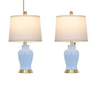 QJRGUY 23" Ceramic Set da Due con Capo di Setta a Gioiello, Jar per Stendita sul Lettino o Sillabo da Armadio, Lampada da Parafusaio con Coperchio per Stanza da Letto, Angolo del Tavolo da Divano