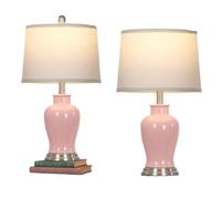 QJRGUY 23" Seta Bianca Moderna Ceramica a Due, di Vaso da tavola per Lampada sul Comodino e su comodina, Scritta da scrivania o scrittoio, Elegante da Soggiorno, Stanza studentesca, Regalo per