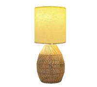 QJRGUY Bohemian Rattan Table 3 Color Temperatures, Handmade Lamp, Bedside Included Suitable for Living Room, Dormitory, Office,
