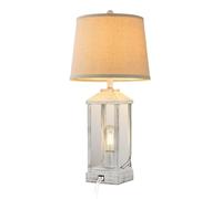 QJRGUY Lampada Tavolo Touch Moderna con Porta USB, dimmerabile a Vie, 2 lampadine Incluse, Camera da Letto, casa, Adatto per Soggiorno, dormitorio, Ufficio, ()