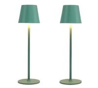 QJRGUY Lampina Portatile Senza Filo con Cambiamento Continuo di Luce, Compatta in Persiana 3 Colori, Soggiorno/Room/Cucina, Pack Verde 2 Pezzi Adatto per Udienze/Studio, Dormitorio/Ospedale