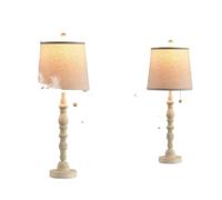QJRGUY Set di lampade da Camera con cestello a Stoffa a Forma Moderna a casa: Set di Due, da Soggiorno, Stanza da Letto, Ufficio (Grigio Sepia)