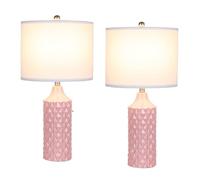 QJRGUY Table Lamp Ceramic Set Nero Blu, 3-Color Dimming Capable, Elegante per Prospetto Armonico e comodità - 2 Pezzi