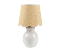 QJRGUY Table Lamp con Abside Ceramicina e Sfondatura di Linio, Accoglie Amobili da Dormire o Ufficio, Ideale per Stanze