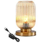 QJRGUY Table Lamp con Zuppa Inglese e Griglia di Vetro, Ideale per Rappresentare Il Quartier Generale, Camera da Letto o Ufficio (Verde)