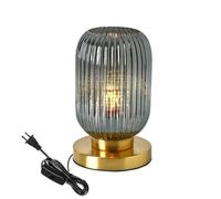 QJRGUY Table Lamp con Zuppa Inglese e Griglia di Vetro, Ideale per Rappresentare Il Quartier Generale, Camera da Letto o Ufficio (Verde)