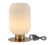 QJRGUY Torcia a Globo di Vetro Aretino con Base in Brass Antiquato - Decorazione per Camera, Ufficio e Salone (Verde)