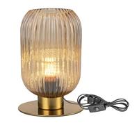 QJRGUY Torcia a Globo di Vetro Aretino con Base in Brass Antiquato - Decorazione per Camera, Ufficio e Salone (Verde)