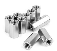 qjuwhua Dado lungo, 8 pezzi, M6 x 50 mm, dadi di collegamento, manicotti filettati