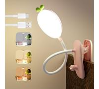QJUZO Lampada da Lettura con Pinza, Lampada con Pinza Senza Fili Dimmerabile Touch, 2400Mah Batteria, luce da lettura Bambini Ricaricabile USB per Libro,Letto, Tavolo, Rosa