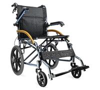 QJWM Carrozzina Pieghevole Manuale Pedali Antiscivolo ribaltabili Carrozzine Pieghevoli con Schienale Carrozzina Pieghevole per Viaggi in casa, Interni ed Esterni B