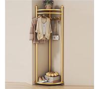 QKBMFK Appendiabiti Angolare Mobile, Appendiabiti da Ingresso in Acciaio al Carbonio con Spazio di Archiviazione, Appendiabiti Indipendenti, Adatto for La Casa, La Camera da Letto Gold