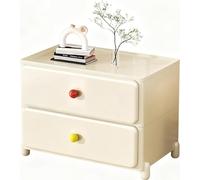 QKBMFK Comodino Moderno Cassetto, Bianco, con 4 Ruote, Tavolino Laterale, Cassettiera Moderno per Camera da Letto, Soggiorno, Mobile Contenitore 2/3/4/5 Elementi, Senza Montaggio B-68cm,2-Tier