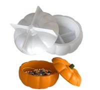 Qkbuza autunnali in silicone, a forma di di Halloween, contenitori riutilizzabili per colata, gioielli, argilla, gesso, fondente, cioccolato, finestra, compleanni, matrimoni, feste