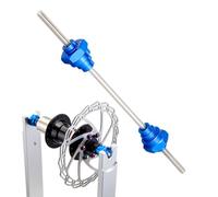 Qkbuza Banco di centraggio per ruote da bicicletta, adattatore asse pieno multiuso, supporto per officina di manutenzione meccanica con dispositivo di allineamento per uso domestico e allenamento in